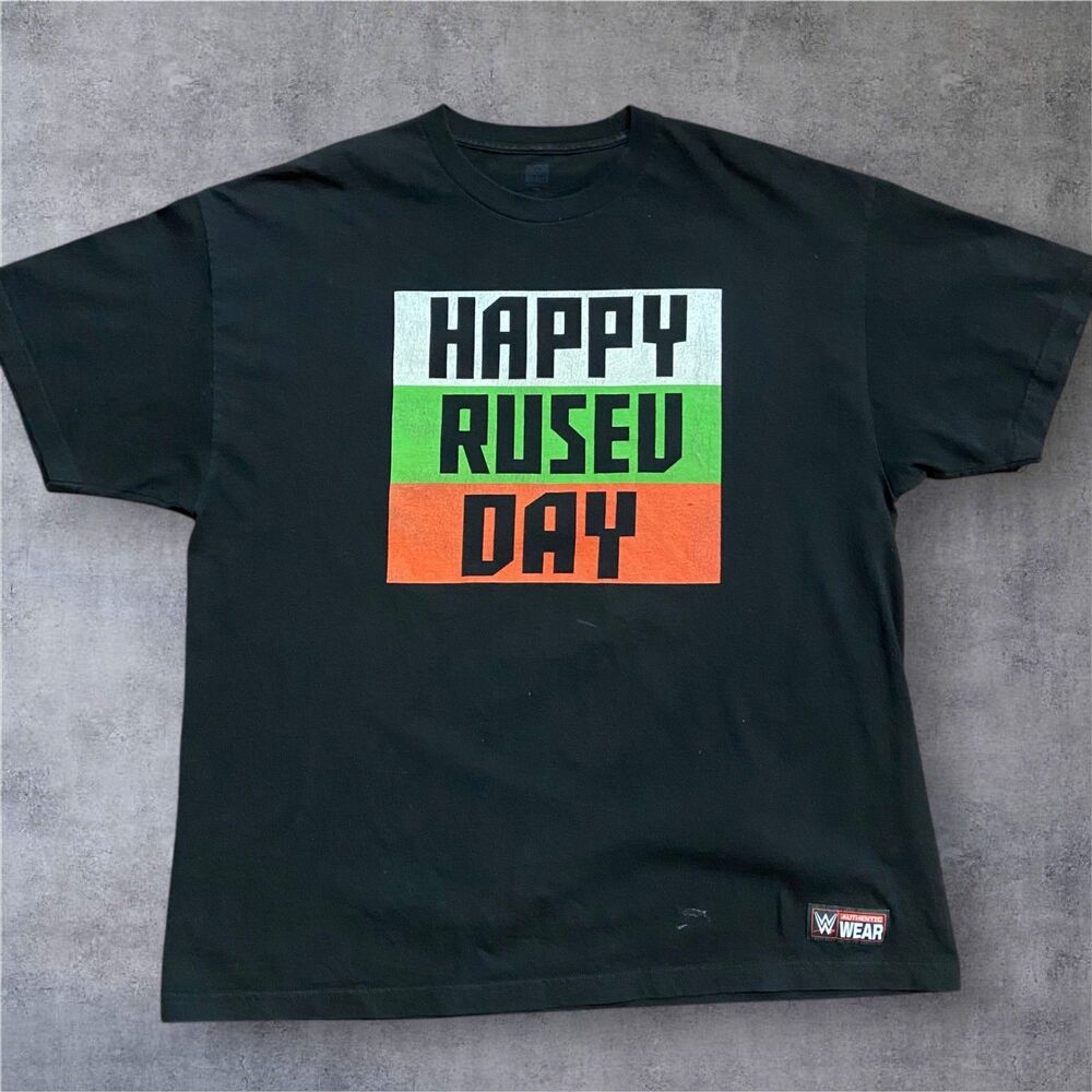 WWE Authentic Wear Happy Rusev Day Flag Tee Black Big & Tall Men's Size XXL